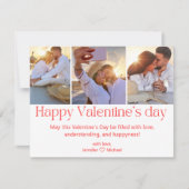 Happy Valentijnsdag 3 foto's collage rood script Feestdagenkaart (Voorkant)