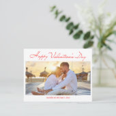 Happy Valentijnsdag 3 foto's Rood Script Stijlvol Feestdagenkaart (Staand voorkant)