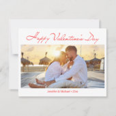 Happy Valentijnsdag 3 foto's Rood Script Stijlvol Feestdagenkaart (Voorkant)