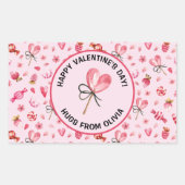 Happy Valentijnsdag, 4 rechthoek, ovale Sticker (Voorkant)