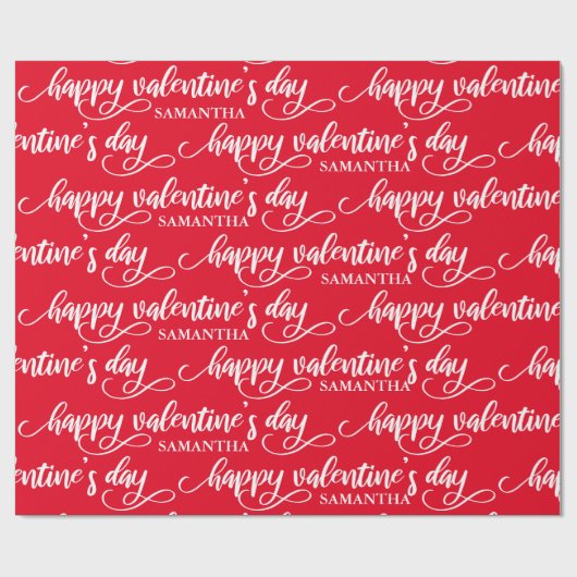 Happy Valentijnsdag, aangepast rood Cadeaupapier (Vlak)