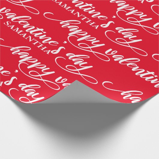 Happy Valentijnsdag, aangepast rood Cadeaupapier (Hoek)