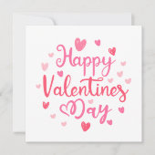 Happy Valentijnsdag Aangepaste foto Roze harten Feestdagenkaart (Voorkant)