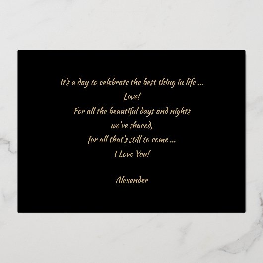 Happy Valentijnsdag, aangepaste naam Folie Kaart (Achterkant)