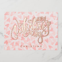 Happy Valentijnsdag, aangepaste naam Folie Kaart