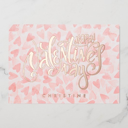 Happy Valentijnsdag, aangepaste naam Folie Kaart (Voorkant)