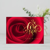 Happy Valentijnsdag, aangepaste naam Folie Kaart (Staand Voorkant)