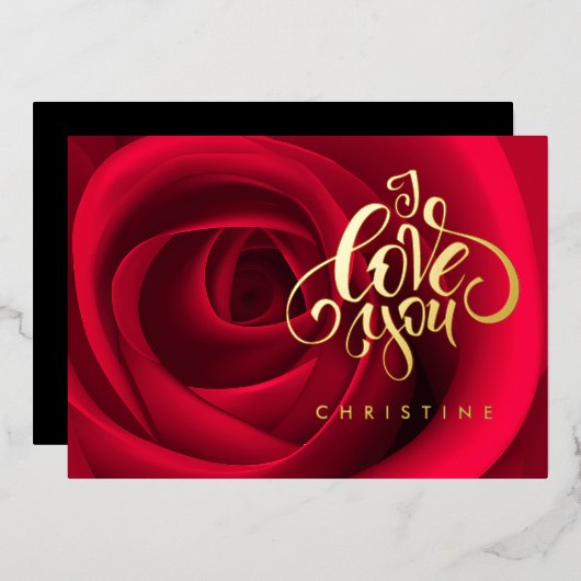 Happy Valentijnsdag, aangepaste naam Folie Kaart (Voorkant / Achterkant)