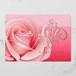 Happy Valentijnsdag, aangepaste naam Folie Kaart