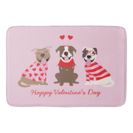 Happy Valentijnsdag Amerikaanse Pit Bull Terriers Badmat