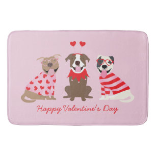 Happy Valentijnsdag Amerikaanse Pit Bull Terriers Badmat