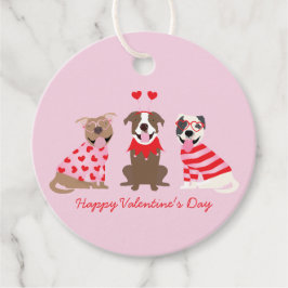 Happy Valentijnsdag Amerikaanse Pit Bull Terriers Bedankjes Labels