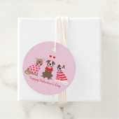 Happy Valentijnsdag Amerikaanse Pit Bull Terriers Bedankjes Labels (In situ)