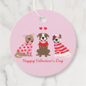 Happy Valentijnsdag Amerikaanse Pit Bull Terriers Bedankjes Labels (Voorkant)
