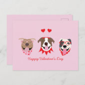 Happy Valentijnsdag Amerikaanse Pit Bull Terriers Briefkaart (Voorkant / Achterkant)