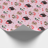 Happy Valentijnsdag Amerikaanse Pit Bull Terriers Cadeaupapier (Hoek)