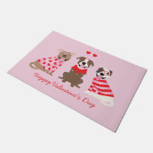 Happy Valentijnsdag Amerikaanse Pit Bull Terriers Deurmat (Schuin)