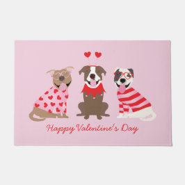 Happy Valentijnsdag Amerikaanse Pit Bull Terriers Deurmat