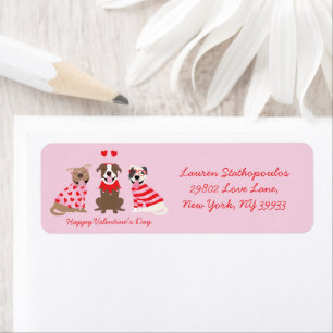 Happy Valentijnsdag Amerikaanse Pit Bull Terriers Etiket