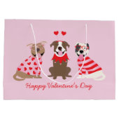Happy Valentijnsdag Amerikaanse Pit Bull Terriers Groot Cadeauzakje (Achterkant)