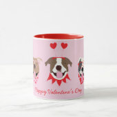 Happy Valentijnsdag Amerikaanse Pit Bull Terriers Mok (Midden)
