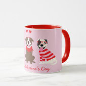 Happy Valentijnsdag Amerikaanse Pit Bull Terriers Mok (Voorkant rechts)