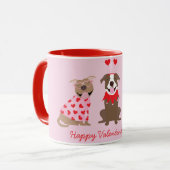 Happy Valentijnsdag Amerikaanse Pit Bull Terriers Mok (Voorkant links)