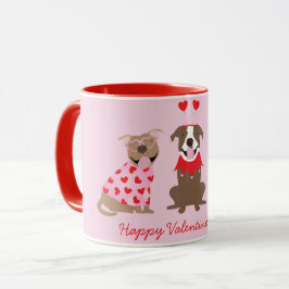 Happy Valentijnsdag Amerikaanse Pit Bull Terriers Mok