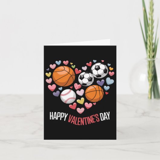 Happy Valentijnsdag Basketbal Football Kaart (Voorkant)