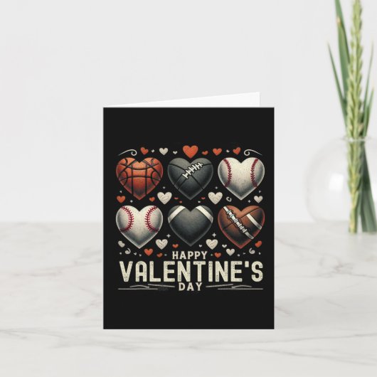 Happy Valentijnsdag Basketbal Football Kaart (Voorkant)