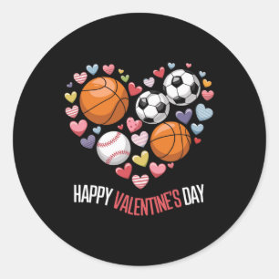 Happy Valentijnsdag Basketbal Football Ronde Sticker