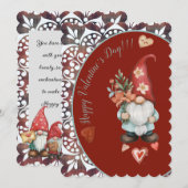 Happy Valentijnsdag - betoverde kabouters Platte K Feestdagenkaart (Voorkant / Achterkant)