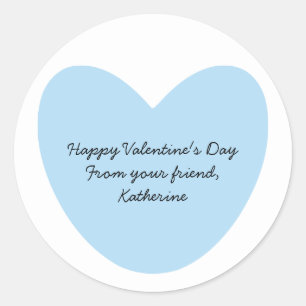 Happy Valentijnsdag blauw hart kinder klaslokaal Ronde Sticker
