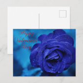 Happy Valentijnsdag blauw roos cadeau Briefkaart (Voorkant / Achterkant)
