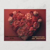 Happy valentijnsdag cadeau roos hartkaart voor u