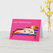 Happy Valentijnsdag Cartoon Lesbian Lady Kaart (Gele Bloem)