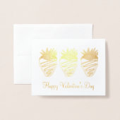 Happy Valentijnsdag Chocolate Dipped Strawberry Folie Kaarten (Voorkant met envelop)