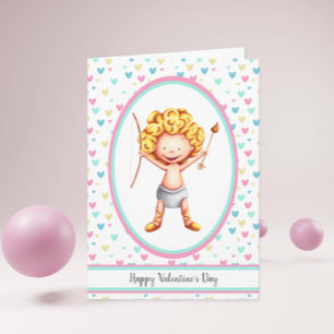 Happy Valentijnsdag Cute Cupid glimlachen Kaart