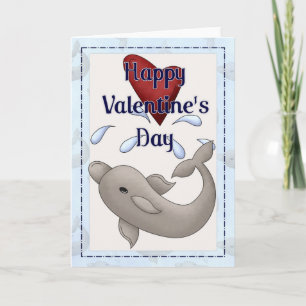 Happy Valentijnsdag Dolphin Wenskaart d1 Feestdagen Kaart