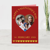 Happy Valentijnsdag Drie foto's Vakantie Kaart (Voorkant)