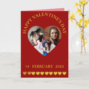 Happy Valentijnsdag Drie foto's Vakantie Kaart