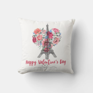 Happy Valentijnsdag|Eiffeltoren|Bloemen hart Kussen