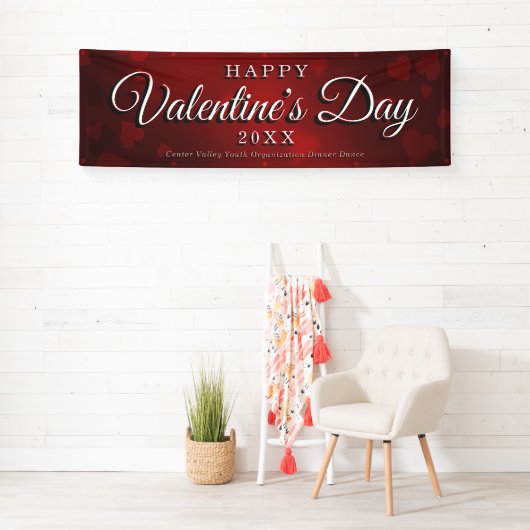 HAPPY VALENTIJNSDAG EVENEMENT RED HEARTS BANNER (Insitu)