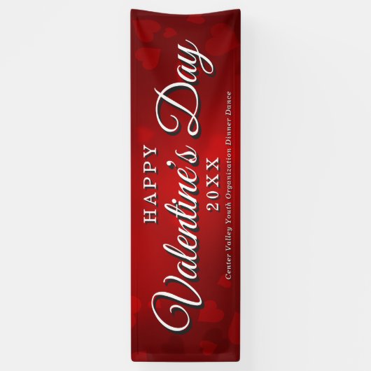 HAPPY VALENTIJNSDAG EVENEMENT RED HEARTS BANNER (Verticaal)