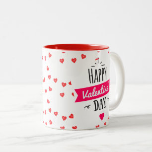 Happy Valentijnsdag feestdag hart koffie Tweekleurige Koffiemok