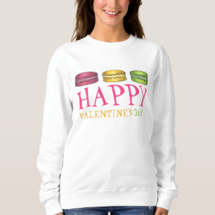Happy Valentijnsdag Franse Macaron Cookie Pastel Trui