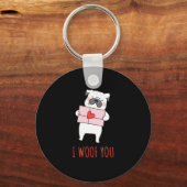 Happy Valentijnsdag - Funny Dog Valentijn citeert Sleutelhanger (Voorkant)