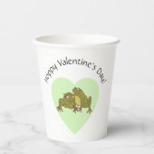 Happy Valentijnsdag Grappige Valentijn kikkers in Papieren Bekers (Voorkant)