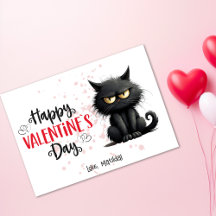 Happy Valentijnsdag Grappige zwarte kat