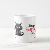 Happy Valentijnsdag Grappige zwarte kat Koffiemok (Center)
